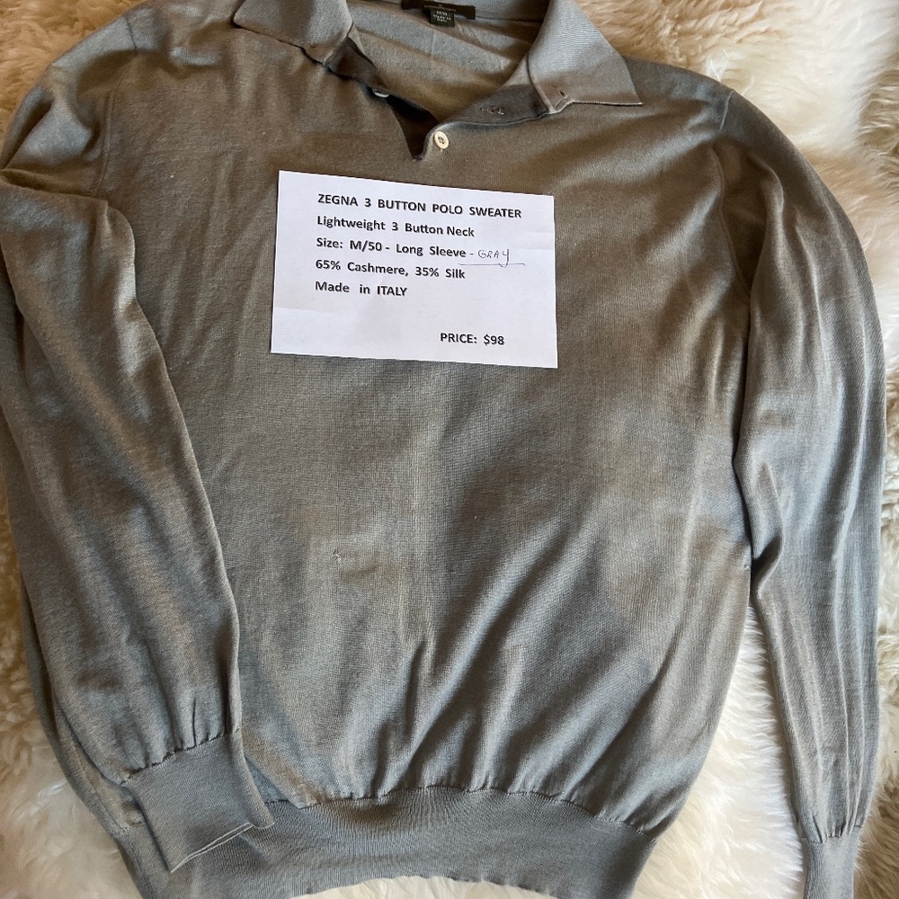 ZEGNA Men’s. Medium Lightweight Sweater